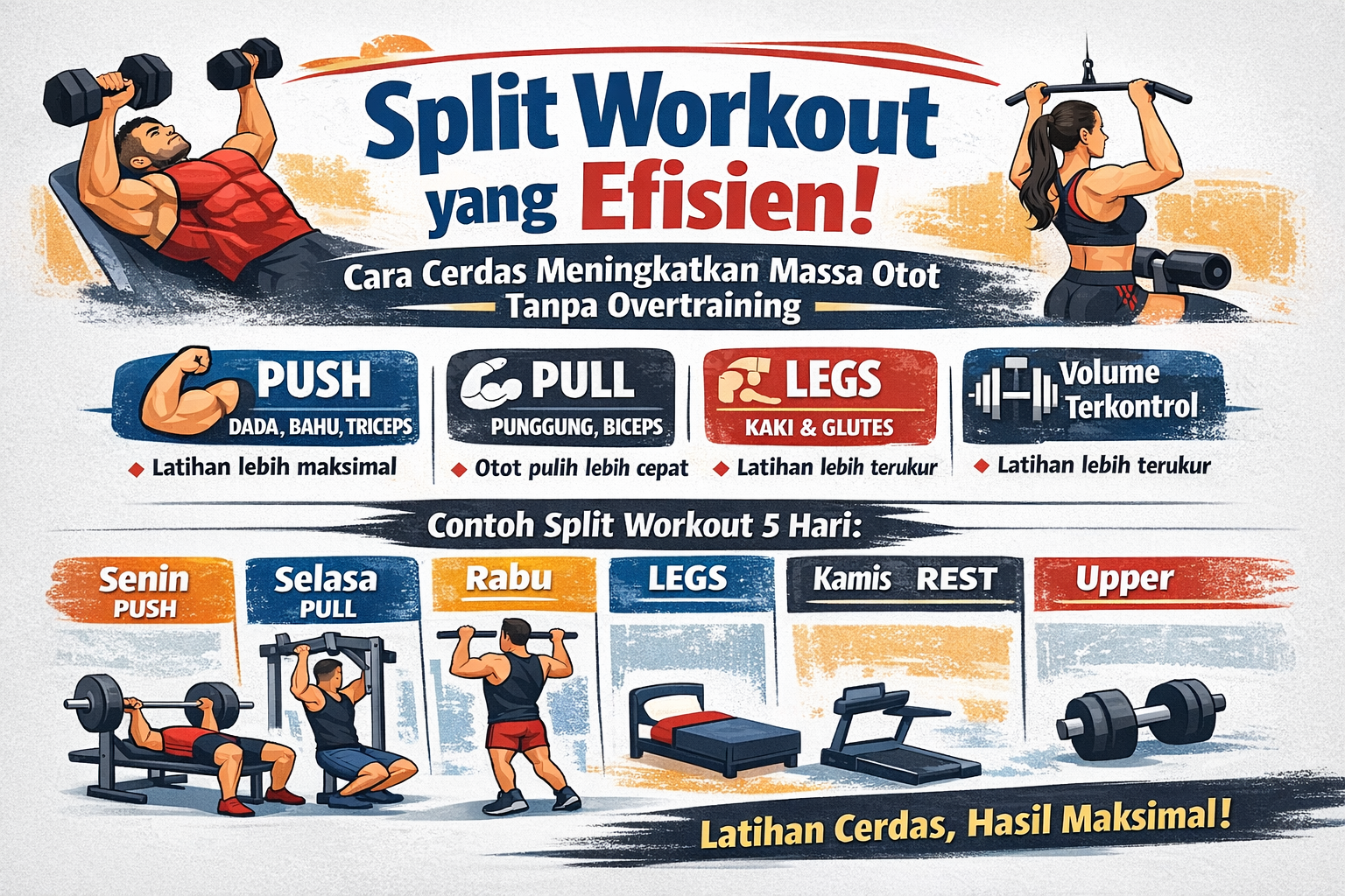 Split Workout yang Efisien: Cara Cerdas Meningkatkan Massa Otot Tanpa Overtraining