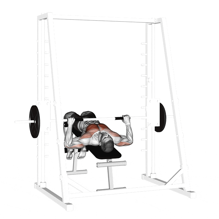 Smith Machine Decline Bench Press animation